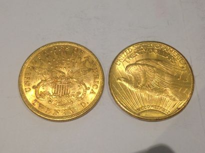 null 2 pièces de 20 dollars or (1873 et 1925)